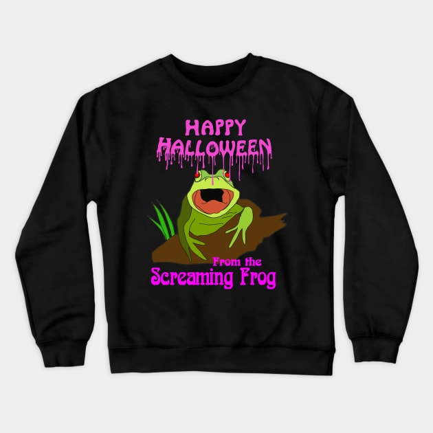 Happy Halloween from the Screaming Frog - Art Zoo Crewneck Sweatshirt by DigillusionStudio